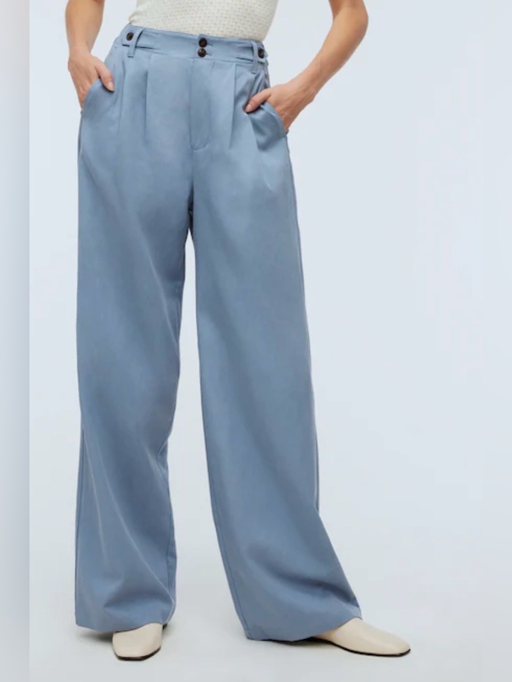 MADEWELL Harlow Best Selling Wide-Leg Trouser. Side Seam & Back Pockets - Picture 2 of 15